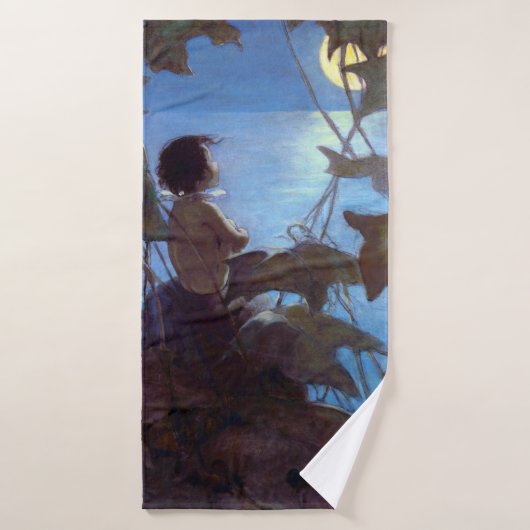 Tom kijkt naar de maan, Jessie Willcox Smith Badhanddoek (Badhanddoek)