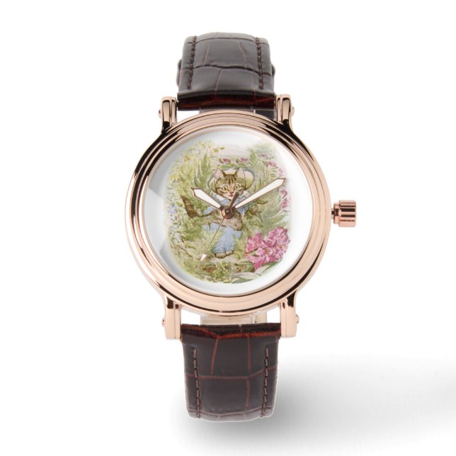 Tom Kitten (Cute Cat Illustration) Beatrix Potter Horloge (Voorkant)