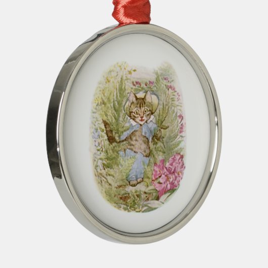 Tom Kitten (Cute Cat Illustration) Beatrix Potter Metalen Ornament (Rechts)