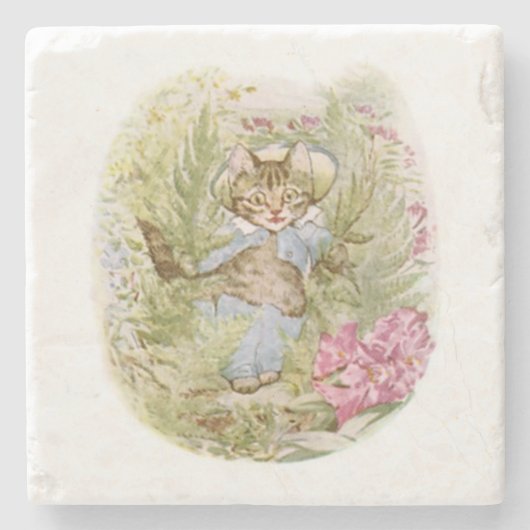Tom Kitten (Cute Cat Illustration) Beatrix Potter Stenen Onderzetter (Voorkant)