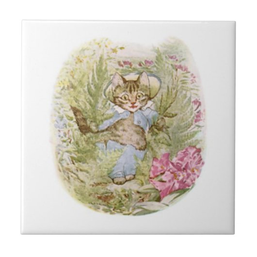 Tom Kitten (Cute Cat Illustration) Beatrix Potter Tegeltje (Voorkant)