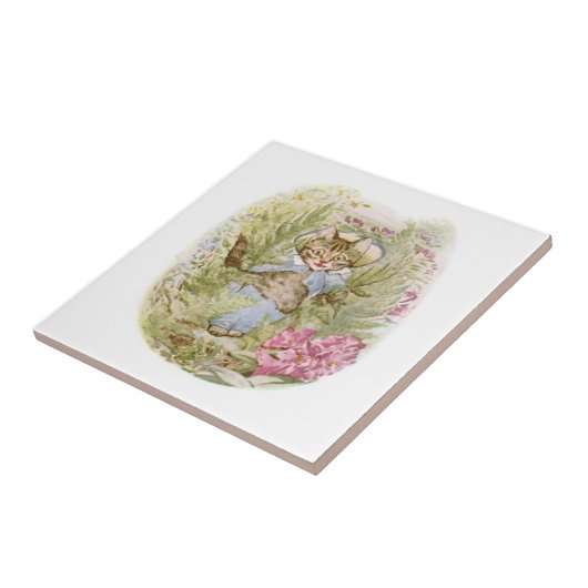 Tom Kitten (Cute Cat Illustration) Beatrix Potter Tegeltje (Zijkant)