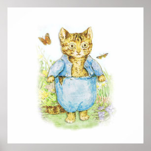 Tom Kitten in zijn blauwe pak van Beatrix Potter Poster