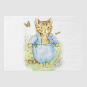 Tom Kitten in zijn blauwe pak van Beatrix Potter Tissuepapier
