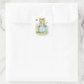 Tom Kitten in zijn blauwe pak van Beatrix Potter Vierkante Sticker (Tas)