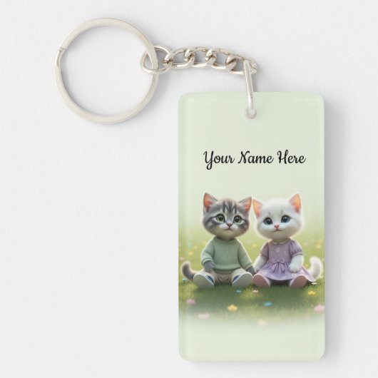 Tom & Luna gepersonaliseerde sleutelhanger, aangep Sleutelhanger (Voorkant)