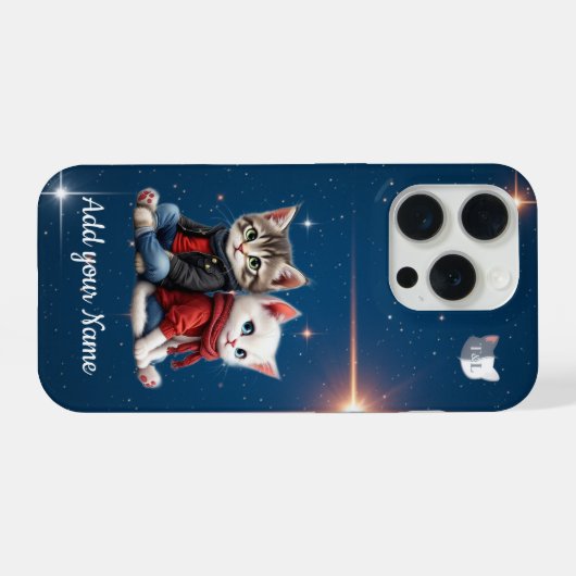 Tom & Luna – Personalized Starry Night Phone Case iPhone Hoesje (Achterkant horizontaal)