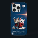 Tom & Luna – Personalized Starry Night Phone Case iPhone 15 Pro Case<br><div class="desc">Bring a little magic everywhere you go with this Tom & Luna’s Adventures™ personalized phone case! Featuring Tom, the little grey tabby kitten, and Luna, the little pure white fluffy kitten, sitting together under a sparkling starry night sky, this design blends cuteness, warmth, and winter charm. Add your own name...</div>