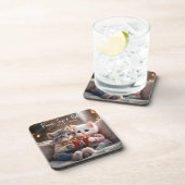 Tom & Luna’s Adventures™ – “Paws, Sip & Relax” Coa Bier Onderzetter (Rechterzijde)