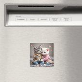 Tom & Luna Valentijnsmagneet | Mooie kattenmagneet Magneet (Insitu (Vaatwasser))