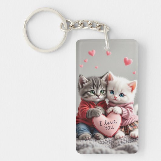 Tom & Luna Valentine Keychain | Cute Couple Cat Ke (Voorkant)