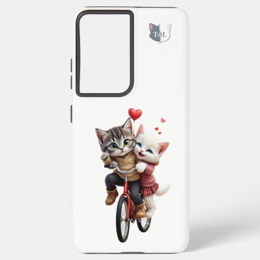 Tom & Luna Valentine’s Day Cat Couple Phone Case Samsung Galaxy Hoesje (Achterkant)
