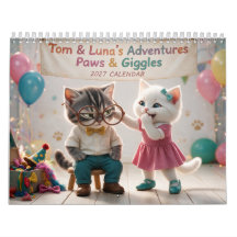 Tom & Luna's Paws & Giggles 2027 Grappige Kalender