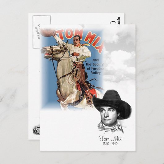 Tom Mix   1880 - 1940 Briefkaart (Voorkant / Achterkant)