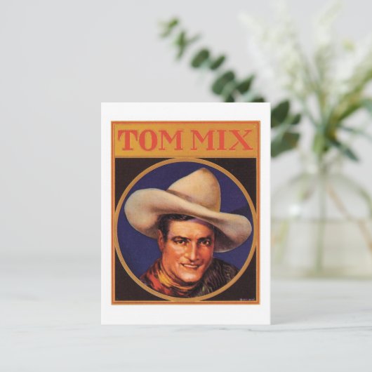  Tom Mix Cowboy Cigar Label Briefkaart (Staand voorkant)