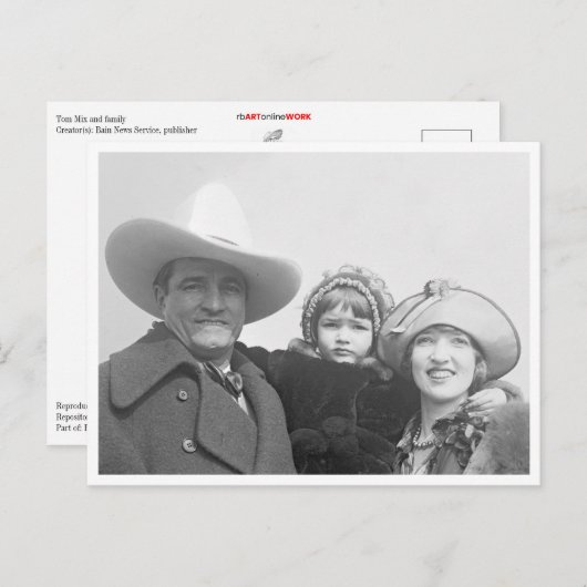 Tom Mix en familie Briefkaart (Voorkant / Achterkant)
