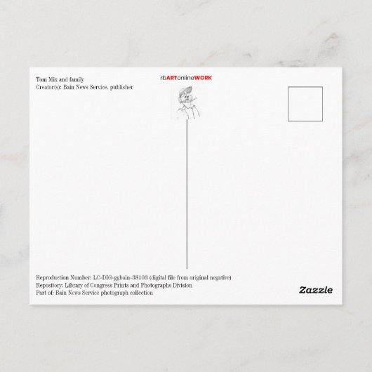 Tom Mix en familie Briefkaart (Achterkant)