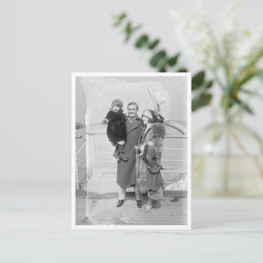 Tom Mix en Family Traveling Briefkaart (Staand voorkant)