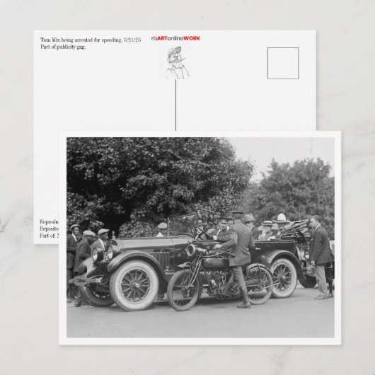 Tom Mix gearresteerd voor overlijden Briefkaart (Voorkant / Achterkant)