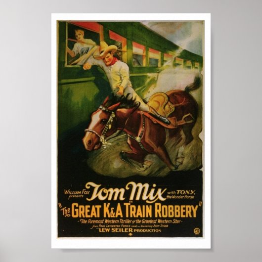 Tom Mix Great K&A Train Robbery Poster (Voorkant)