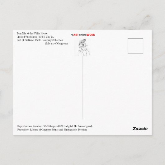 Tom Mix in het Witte Huis Briefkaart (Achterkant)