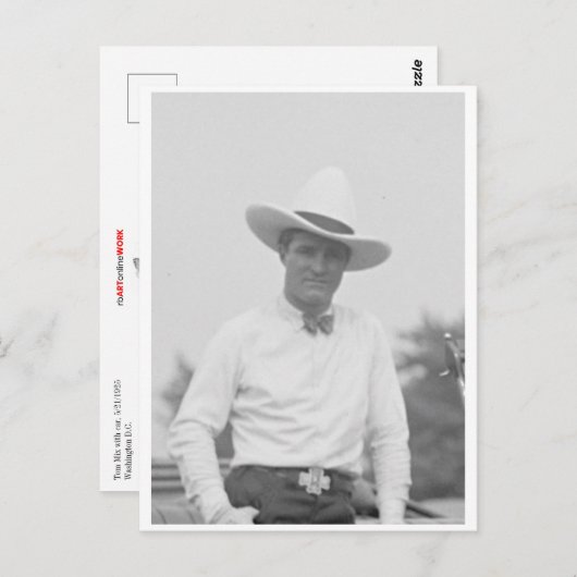 Tom Mix met auto, 21-05-1925 Briefkaart (Voorkant / Achterkant)
