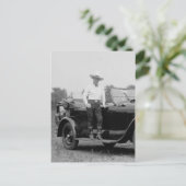 Tom Mix met auto, 21-05-1925 Briefkaart (Staand voorkant)
