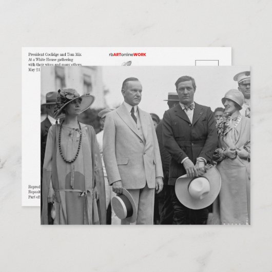 Tom Mix met President Coolidge Briefkaart (Voorkant / Achterkant)