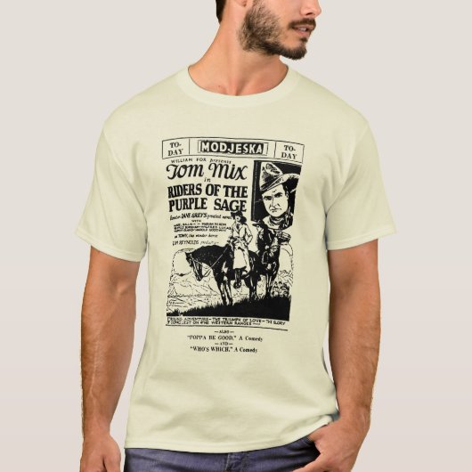 Tom Mix Riders of Paars Sage ad 1925 T-shirt (Voorkant)
