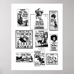 Tom Mix Silent Movies  advertenties Poster