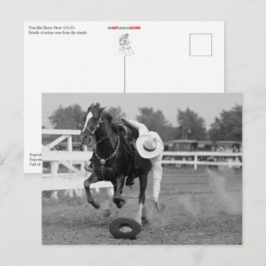 Tom Mix Trick Riding Briefkaart (Voorkant / Achterkant)