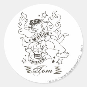 Tom Mouse Killer Tattoo 1 Ronde Sticker