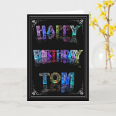 Tom - Naam in het wenskaart van Lichten (Foto) Kaart (Gele Bloem)