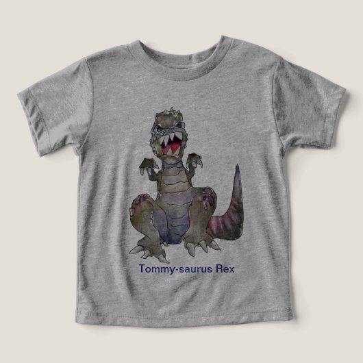 Tom-osaurus Rex Cartoon Dinosaur T-shirt (Design voorkant)