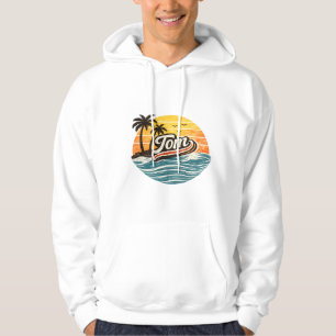 Tom Retro Sunset Naam Design Hoodie