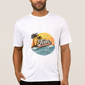 Tom Retro Zonsondergang Naam Design T-shirt (Voorkant)