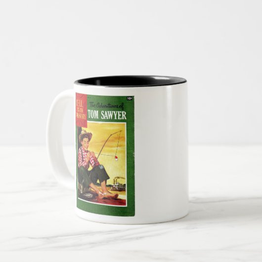 Tom Sawyer - Retro Comics - Fantasy - Retro Comic Tweekleurige Koffiemok (Voorkant links)