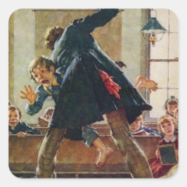 Tom Sawyer - Schoolmeester zweepslagen Vierkante Sticker