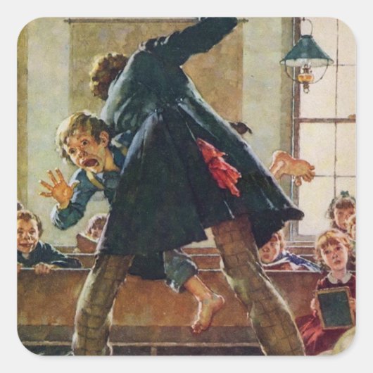 Tom Sawyer - Schoolmeester zweepslagen Vierkante Sticker (Voorkant)