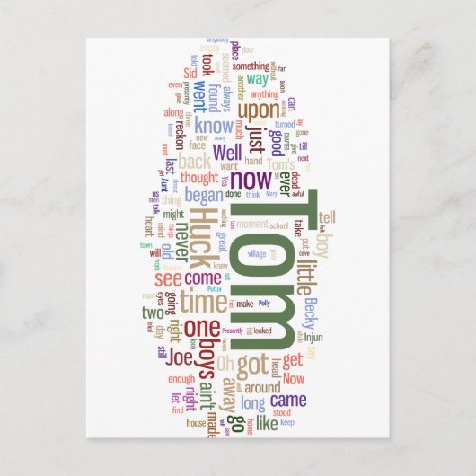 Tom Sawyer Word Cloud Briefkaart (Voorkant)