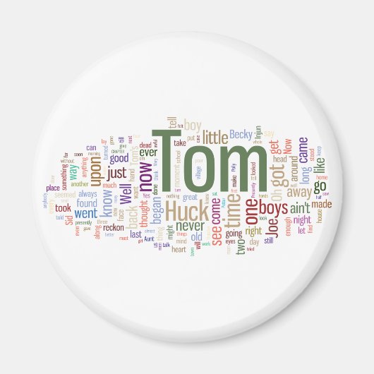 Tom Sawyer Word Cloud Magneet (Voorkant)