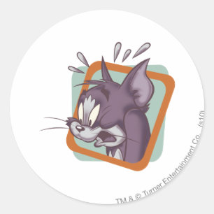 Tom Scaredy Cat Ronde Sticker