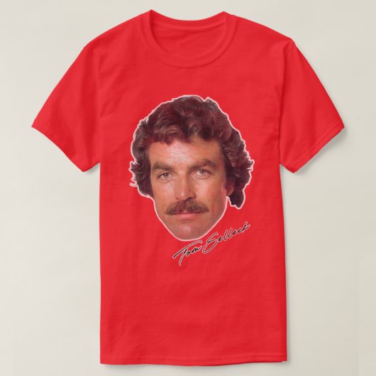 Tom Selleck jaren '80 stijl esthetisch ontwerp T-shirt (Design voorkant)