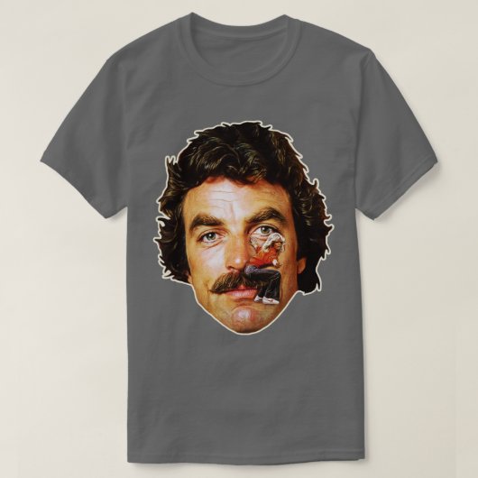 Tom Selleck Mustache Ride T-shirt (Design voorkant)