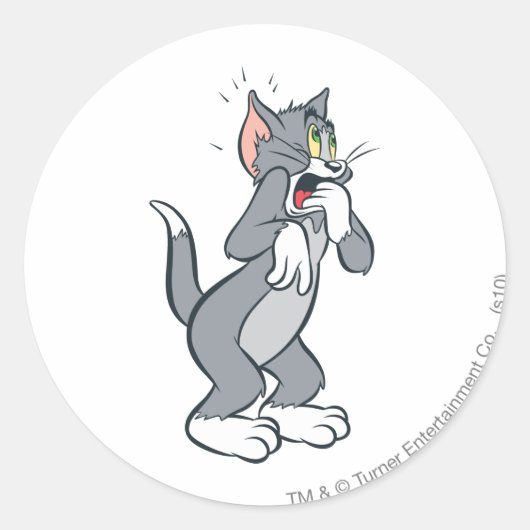 Tom Shocked Ronde Sticker (Voorkant)