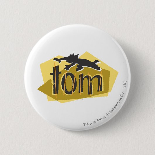 Tom Silhouette Logo Ronde Button 5,7 Cm (Voorkant)
