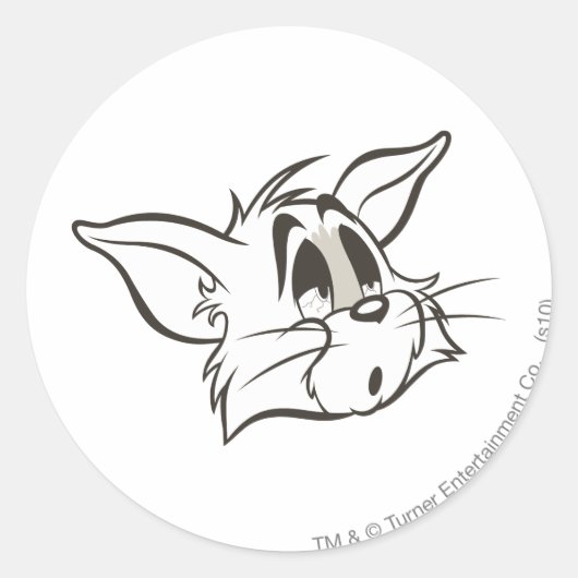 Tom Sleepy Cat Ronde Sticker (Voorkant)