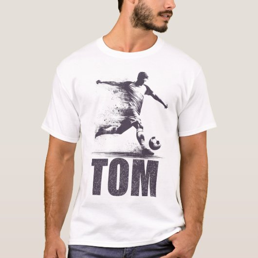 Tom Soccer Boys Personalized First Name Tom T-shirt (Voorkant)