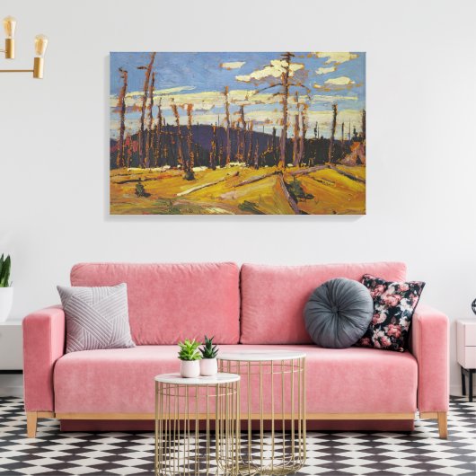 Tom Thomson - BURNT OVER FOREST (1916) Canvas Afdruk (Insitu (Woonkamer))