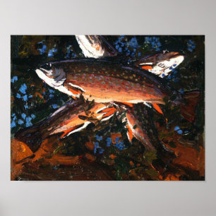Tom Thomson Canadian Painting Autumn Three Trout Poster